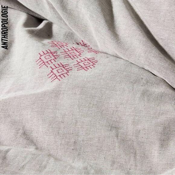 ANTHROPOLOGIE NATANI EMBROIDERED DUVET COVER IN LIGHT GREY NEW QUEEN - Picture 8 of 10